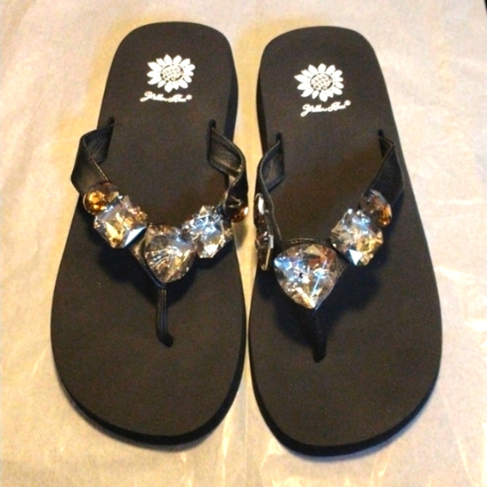 Yellow box flip flops Size 8.5